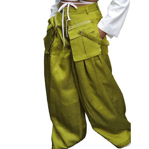 Title 2, Womens Casual Wide-Leg Pants with Detachable T...