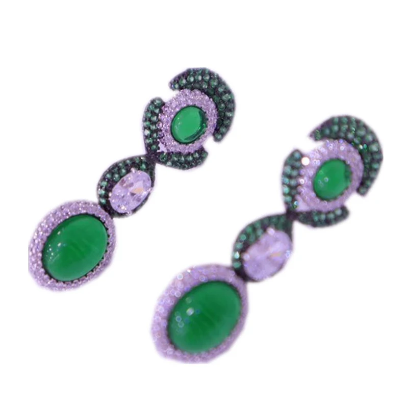 Title 1, Pendientes Florales Faux Esmeralda Vintage Vers...
