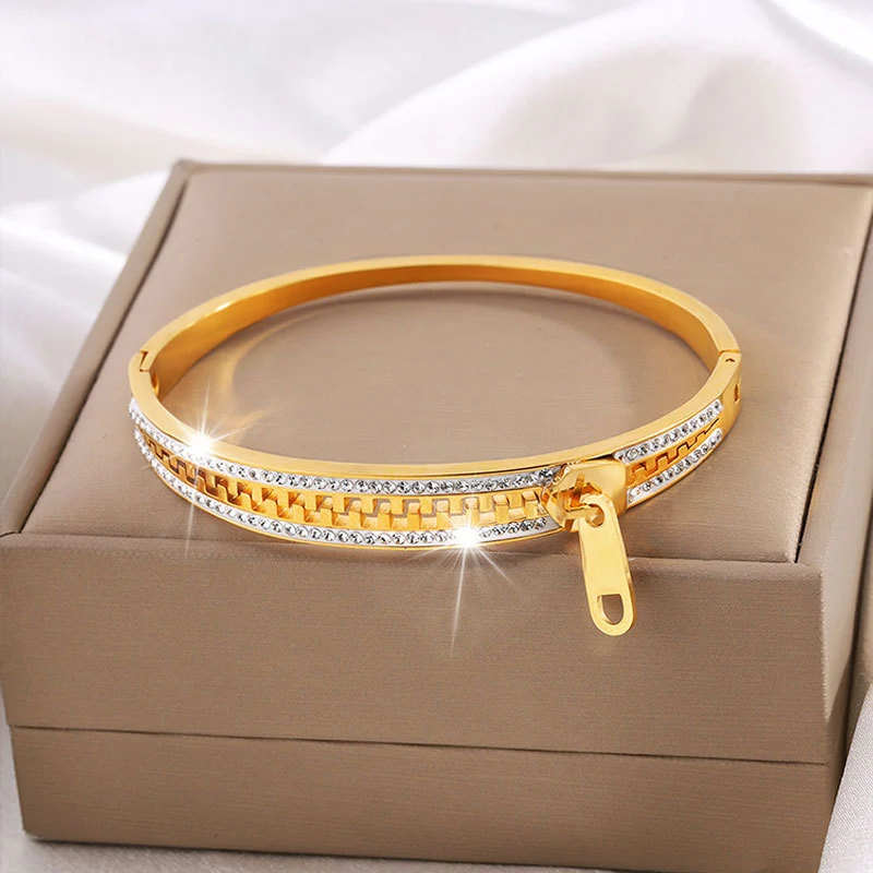 Pulseira Exclusiva para Meninas, Design de Nicho Personalizado, Zíper de Aço Titânio Avançado — foto 4