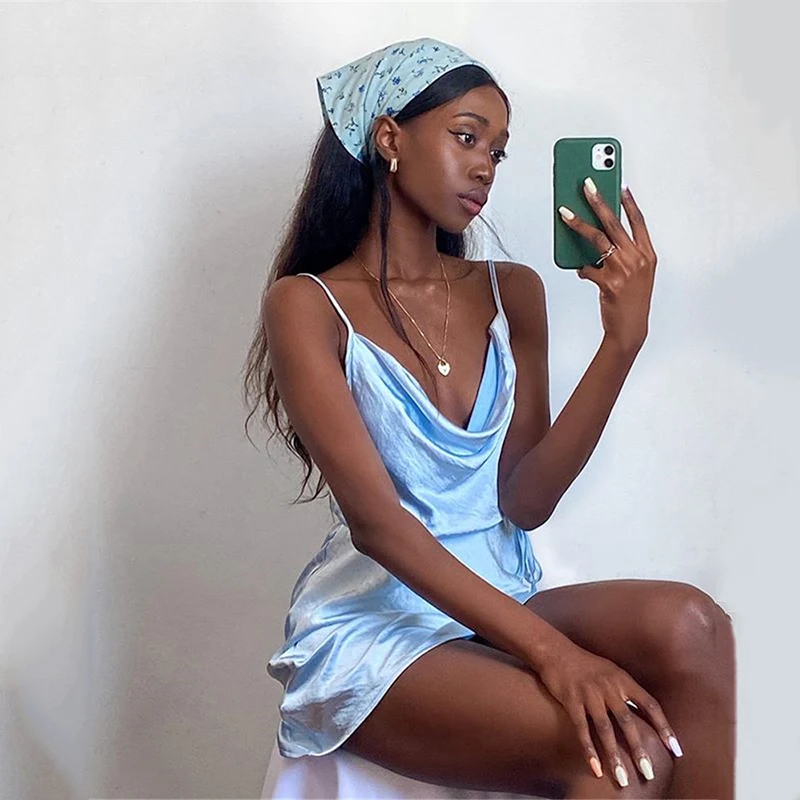 Title 13, Silky drawstring short dress home pajamas for u...