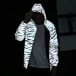 Jaqueta refletiva colorida masculina Moda Personalidade Casual Jaqueta colorida corta-vento para estilo e segurança noturna. — foto 1