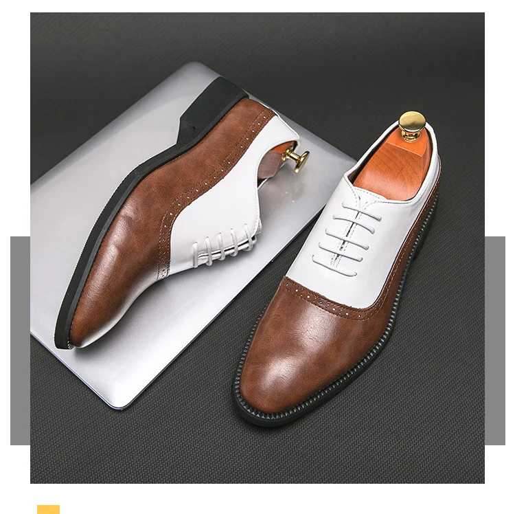 Title 11, Heren leren business schoenen met twee kleuren....