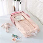 Katoenen draagbaar opvouwbaar babybedje voor pasgeborenen Zorgt voor veilig en comfortabel slapen, makkelijk mee te nemen, perfect voor thuis en op reis. — foto 15