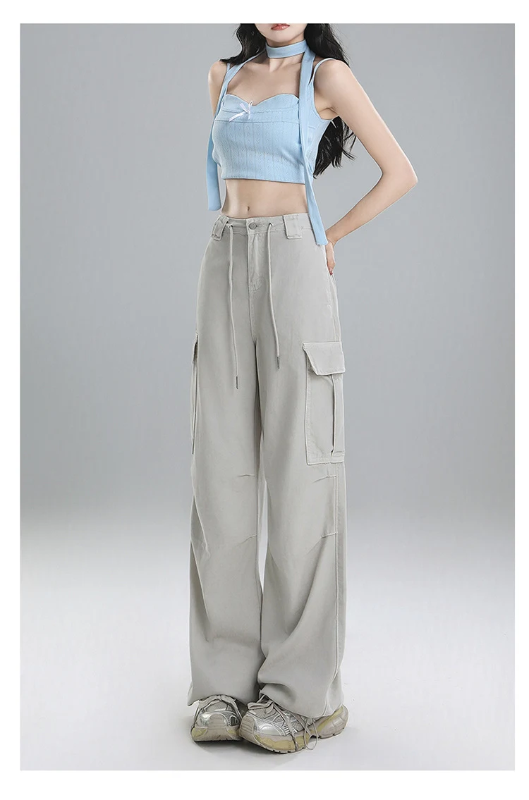 Title 11, Womens Straight Cargo Jeans with Multi-Pockets...