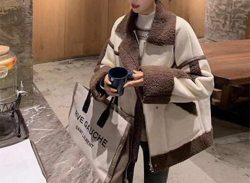 Title 4, Womens Fur Thickened Lamb Wool Coat for ultima...
