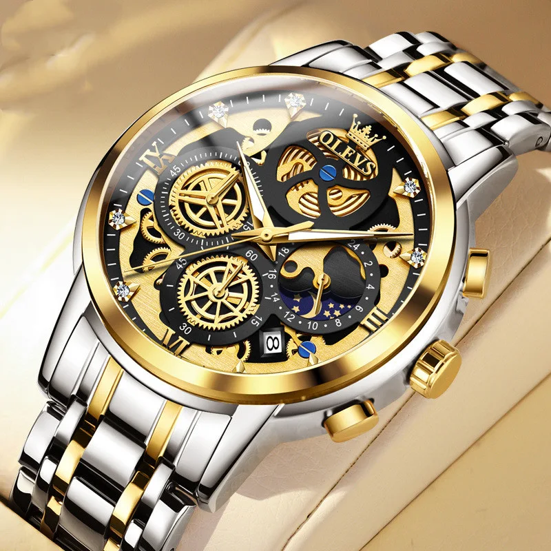Relógio cronógrafo multifuncional de quartzo masculino. Design elegante e funcionalidade para o homem exigente. Precisão e estilo em um só produto. — foto 2