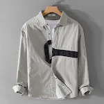 Camisa masculina de manga longa estampada casual solta, perfeita para um visual despojado e confortável no dia a dia — foto 4