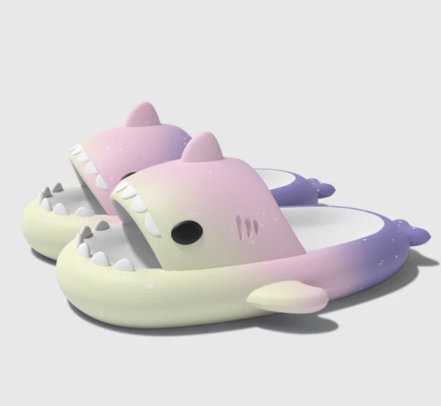 Gradient Shark Slippers con suela gruesa de 4cm sensación cómoda y moderna para uso diario en casa y playa, ¡disfruta ya! — foto 8