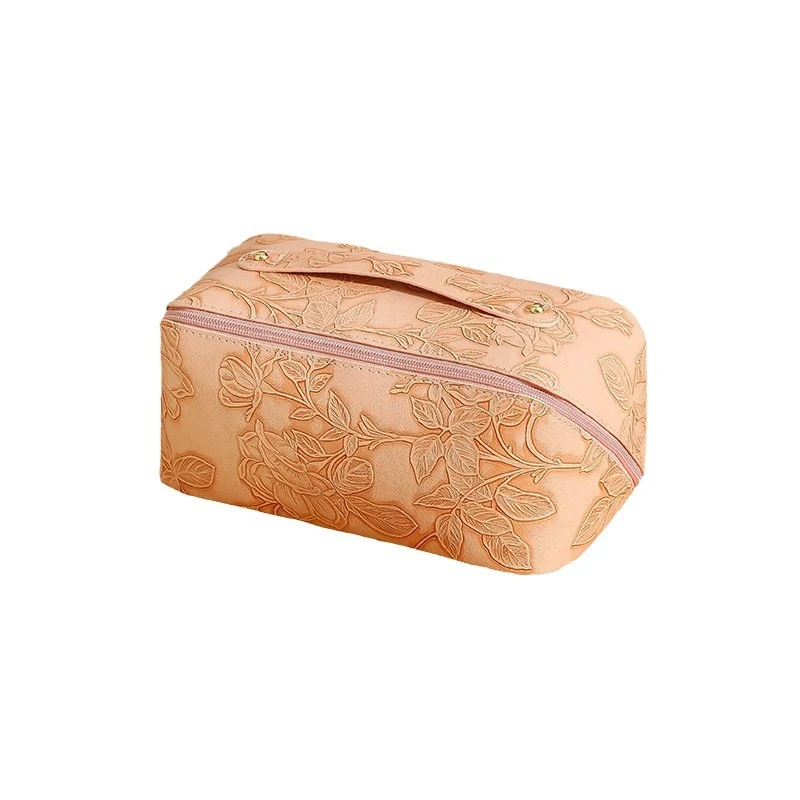 Necessaire Retrô Almofada Cosméticos PU Impermeável Grande Capacidade Bolsa de Lavagem Cuidados com a Pele — foto 2