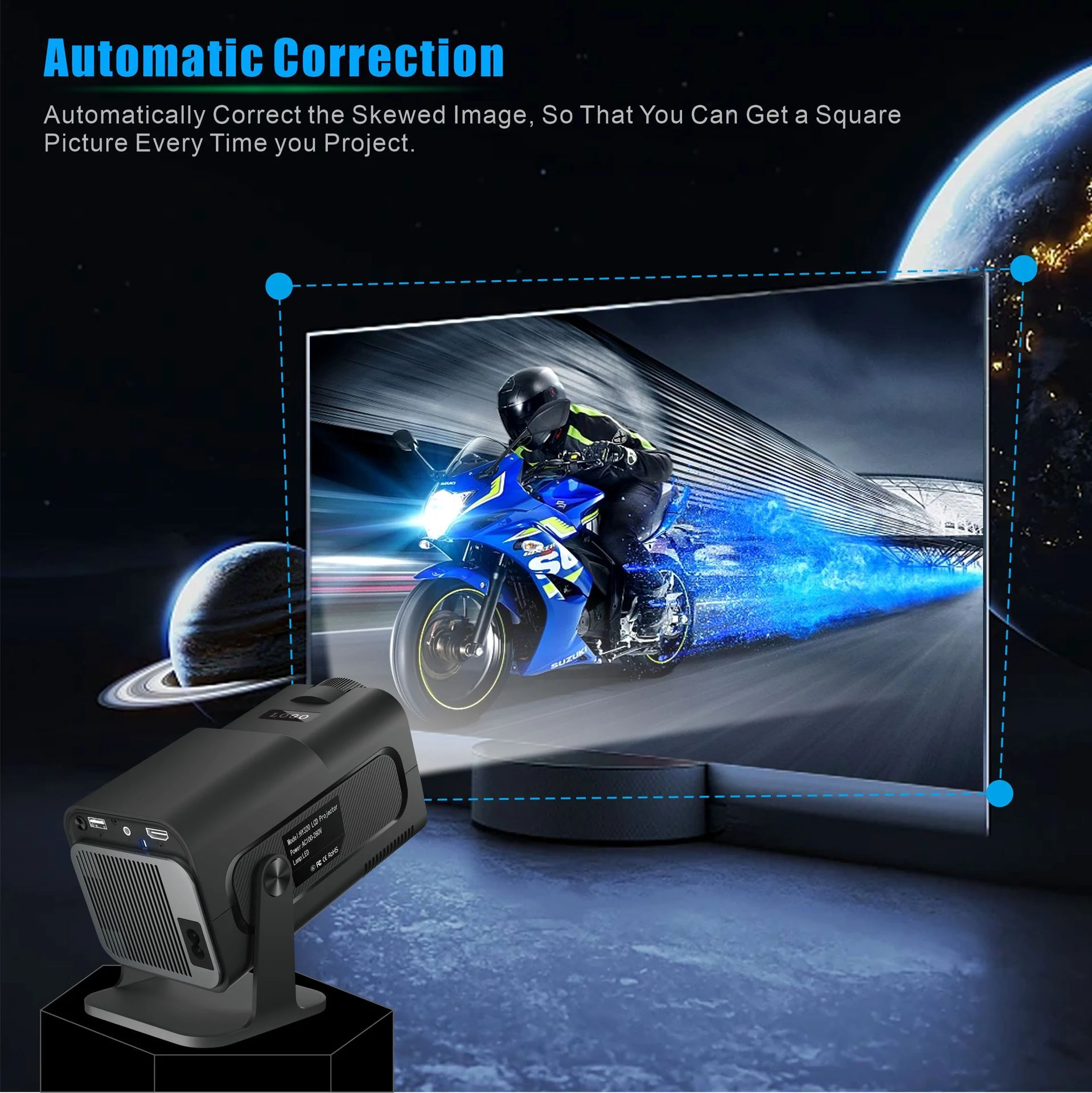 Title 9, Projektor Smart HY320 Android Mały HD 1080p – O...
