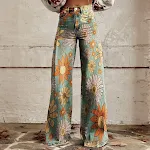 Calças Casuais Plus Size Femininas Comércio Exterior Jeans Imitação Finos, Pernas Largas, Conforto e Estilo para Você — foto 13