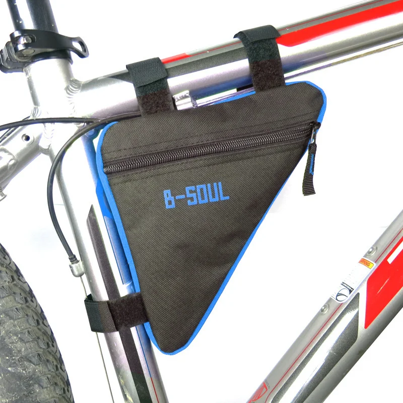 Bolsa selim bicicleta mountain bike triangular kit ferramentas tubo superior suporte equipamentos ciclismo acessórios — foto 7