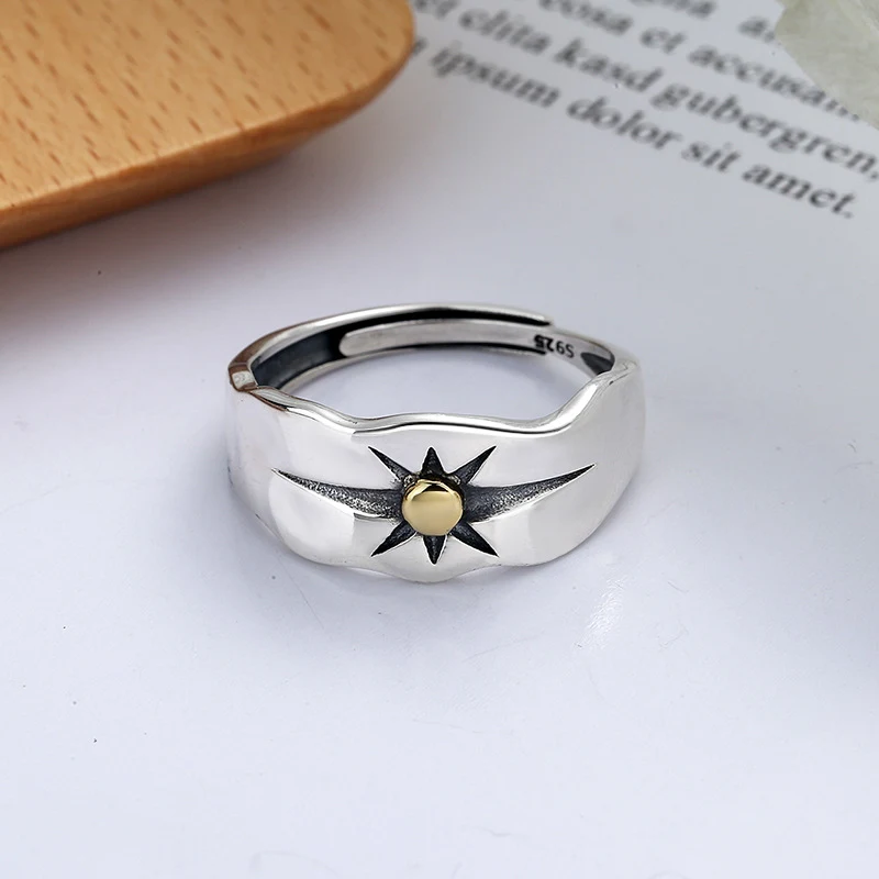 Anel feminino de prata esterlina com design de raio de sol indiano, adicione brilho e estilo ao seu visual. — foto 1