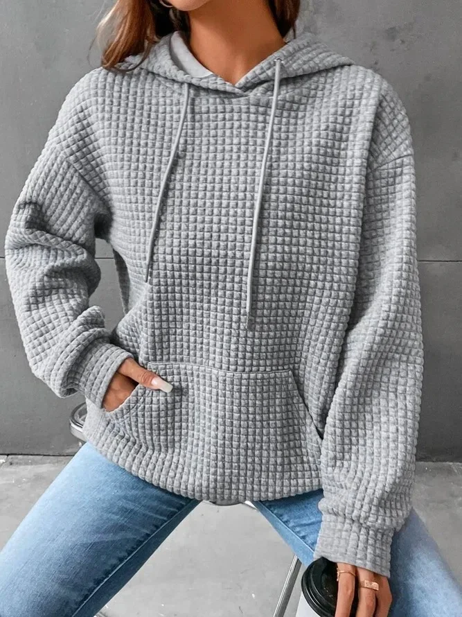 Title 2, Sudadera con capucha de gofres para mujer, depo...