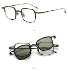 Niche Square Clip Pure Titanium Myopia Sunglasses Artistic Retro Design Magnetic Suction — photo 7