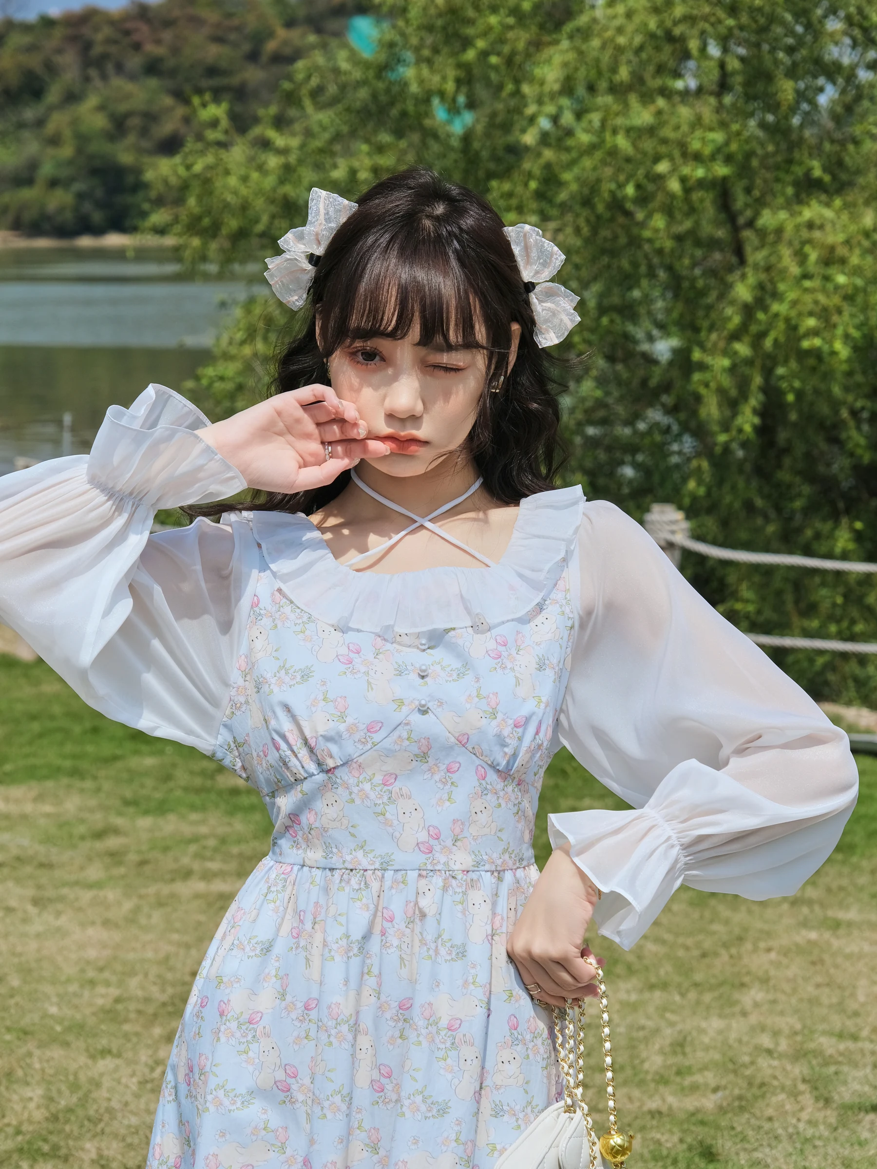 Title 3, Hanazaki Deer French Girl Floral Dress, a charm...