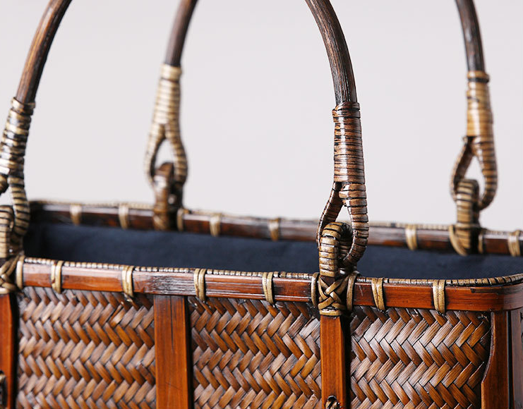 Title 5, Bamboo Woven Storage Bag Antique Literary Ladie...