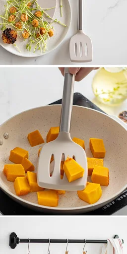 Title 7, Non-empty Rust Pipe Handle Silicone Spatula Slo...