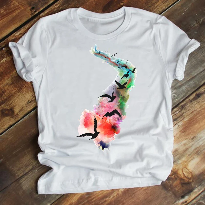 Title 5, Nieuw mode cartoon bedrukt T-shirt met korte mo...