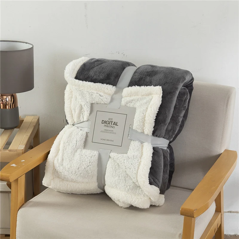 Cobertor espesso de cor sólida, quente e dupla camada. Perfeito para noites aconchegantes e conforto. Macio, durável e elegante. — foto 2