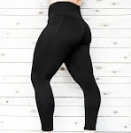 Leggings femininas de cintura alta em cor única, confortáveis e versáteis. Perfeitas para academia, yoga e uso diário. — foto 8