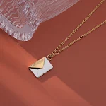 Colar Carta de Amor Envelope Versátil Corrente de Clavícula Simples Expresse seu amor com estilo e elegância Presente perfeito e cheio de significado. — foto 11