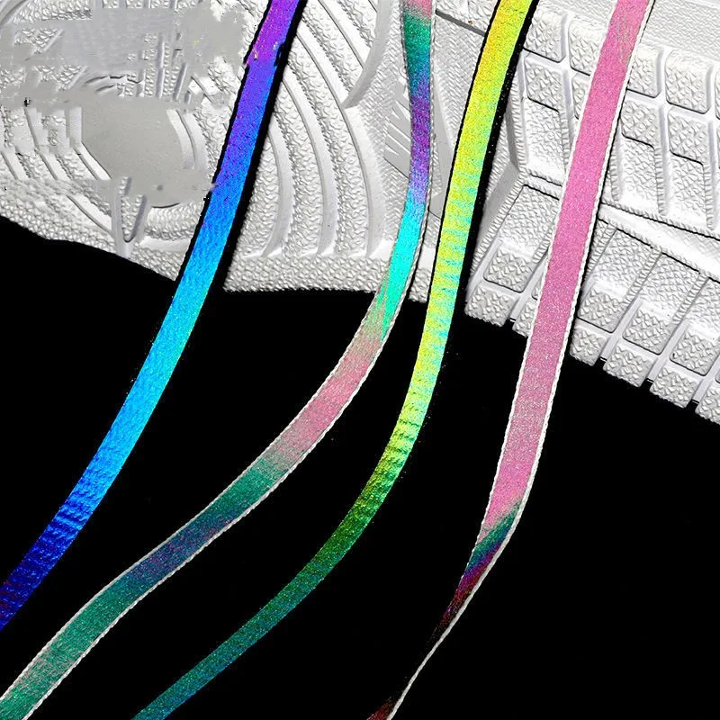Title 2, Reflective Shoelaces Black and White Two Elemen...