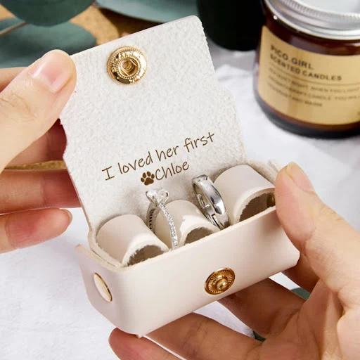 Wedding Ring Bearer Pouch For Dog Collar Leather Wedding Ring Box Holder Pet Supplies For Proposal Engagement Wedding Ce — photo 6