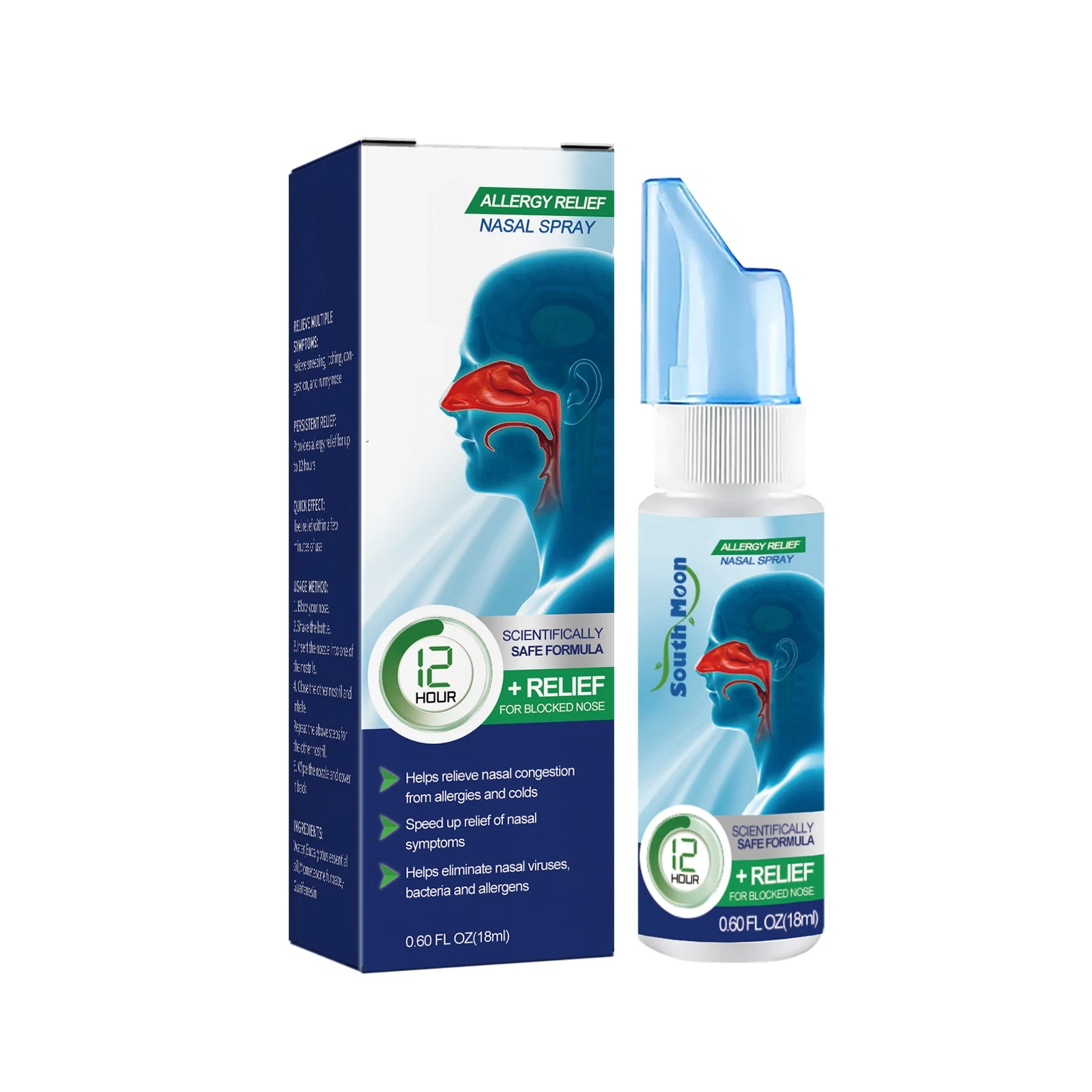 Alivio Rápido para Picazón, Congestión y Goteo Nasal Spray de Confort y Ventilación Nasal para una Respiración Clara y Fácil. — foto 8