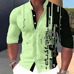 Camiseta masculina manga longa com gola redonda e estampa digital 3D multicolorida Dizzy, estilo moderno e confortável. — foto 13