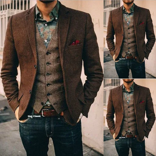 Title 4, Mens Casual Suit Vest and Pants for a modern a...