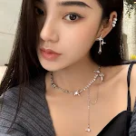 Colar de clavícula com pingente de gota d'água Diamond Star Awn. Fashion e elegante, ideal para realçar seu visual e adicionar brilho. — foto 6
