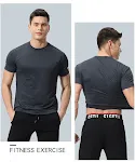 Men's Loose Large Size Quick-drying T-shirt Round Neck Stretch Fitness Clothing for Workout and Sport. — photo 4