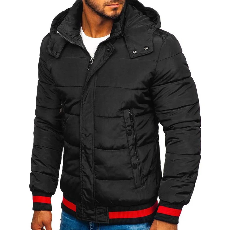 Jaqueta acolchoada de inverno masculina com capuz, quente e confortável. Ideal para o frio rigoroso. Aproveite o inverno com estilo e proteção. — foto 4
