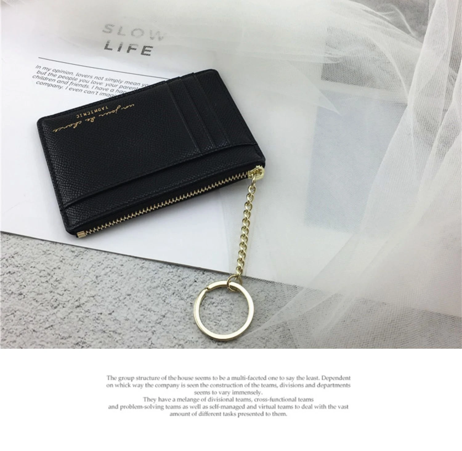 Title 1, Small And Ultra-thin Document Bag Retro Zipper ...
