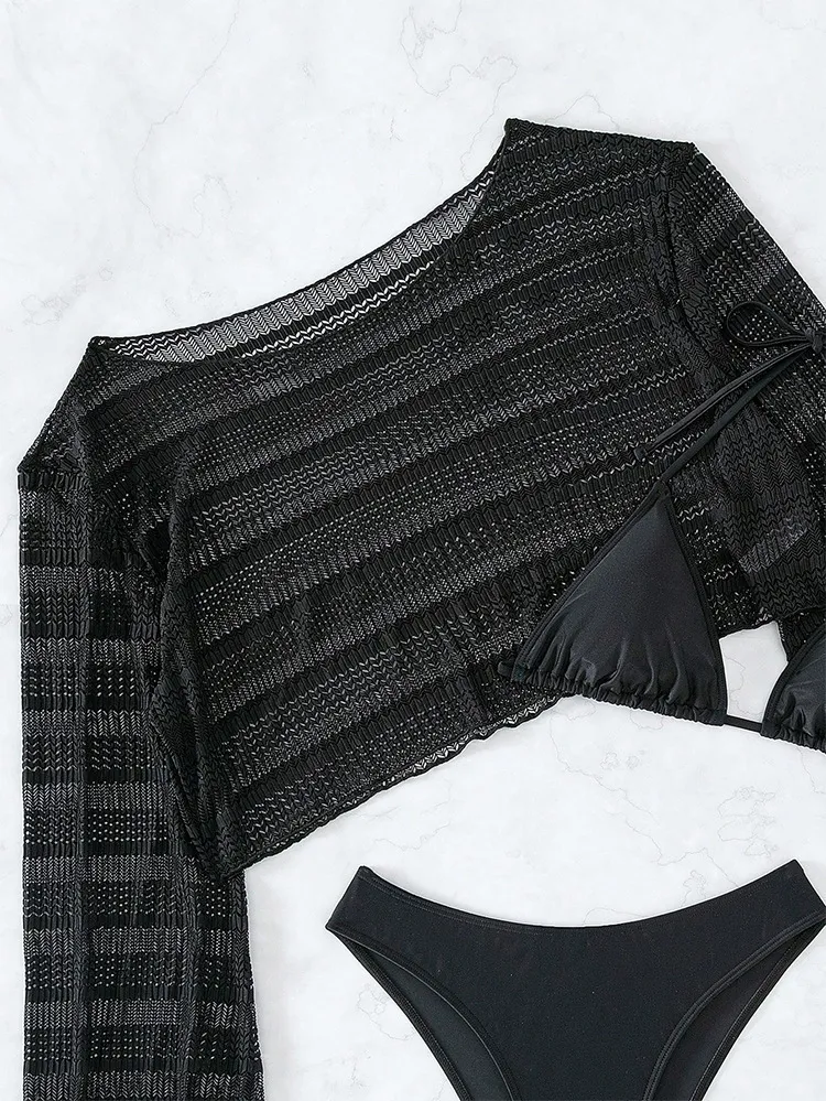 Title 7, Blusa a maniche lunghe in mesh europeo e americ...
