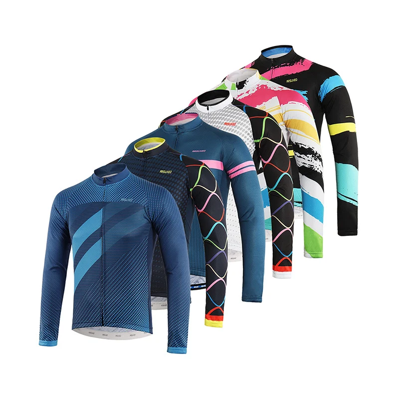 Frühling- und Herbst-Radtrikot langärmlig Herren Damen Druck atmungsaktiv für angenehme Fahrten und optimalen Komfort. — foto 6