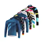 Frühling- und Herbst-Radtrikot langärmlig Herren Damen Druck atmungsaktiv für angenehme Fahrten und optimalen Komfort. — foto 6