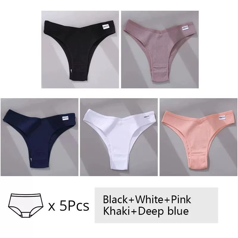 Title 17, 5 Pcs Set Womens Cotton Panties Underwear M-XL...