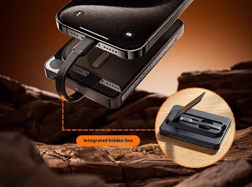 Title 27, Magnetic power bank with cable, transparent bra...