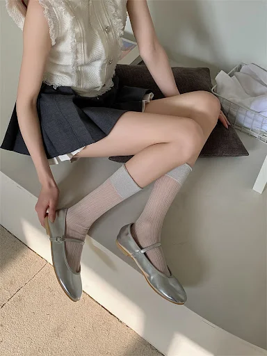 Title 30, Thin Dark Pattern Mid-calf Length Loose Socks K...