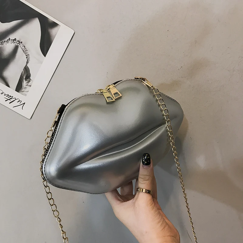 Bolsa mensageiro de um ombro Lip Personality Chain, ideal para transportar seus pertences com estilo, prática e moderna para o dia a dia. — foto 1