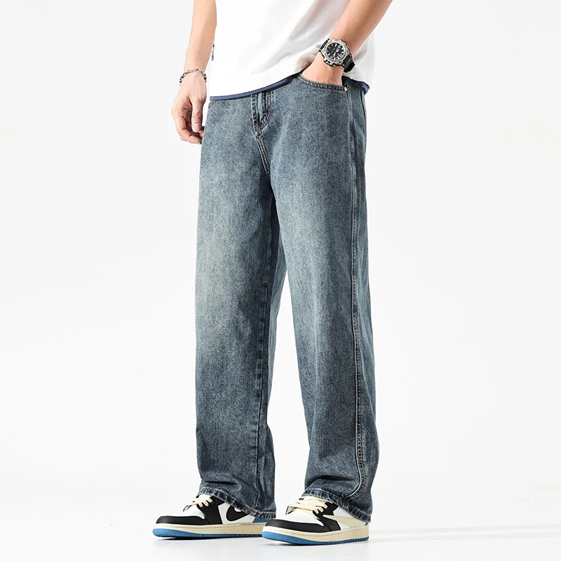 Men's loose and simple solid color jeans for ultimate comfort and style. Perfect for casual wear, offering freedom of mo — photo 5