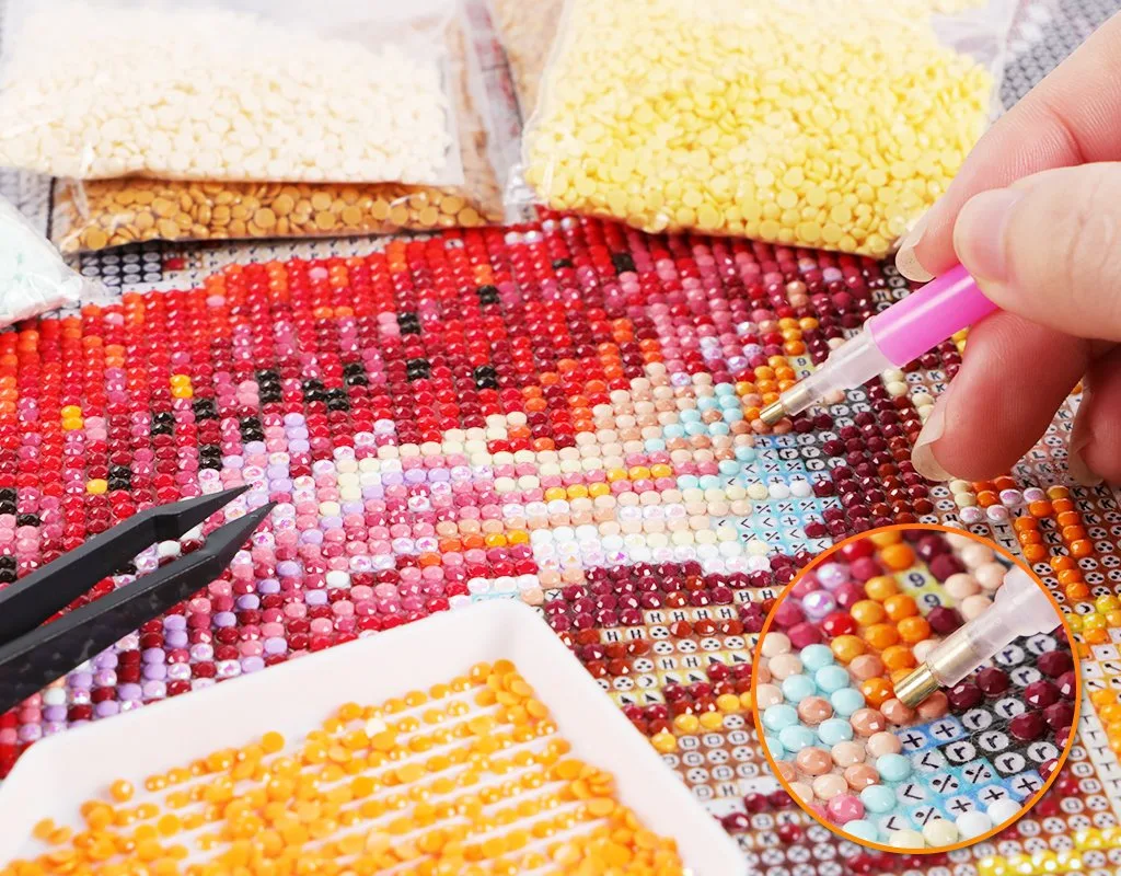 Moda Portre Elmas Boyama Kiti, tam kare veya yuvarlak, parlak sanat eserleri yaratın ve rahatlayın. — Fotoğraf 2