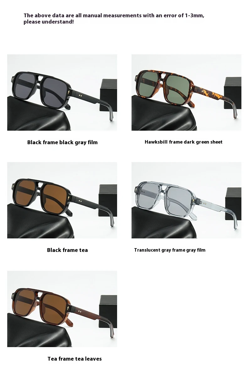 Title 6, Square Fashion Double Beam Sunglasses Mens Ret...