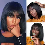 Air Bangs Peruca Africana Natural e Fofa Conjunto. Obtenha um visual volumoso e estiloso com facilidade. Peruca natural e confortável para um look impecável. — foto 2