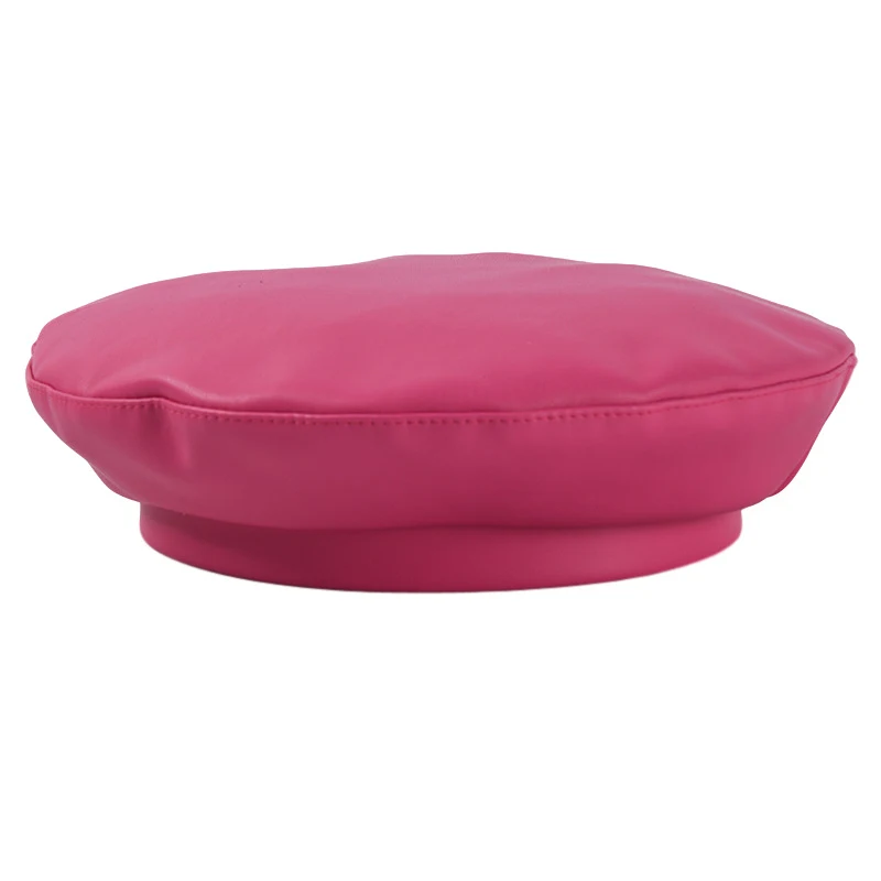 Title 10, Fashion Solid Color Multicolor PU Leather Beret