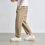 Katoenen rechte casual broek voor heren, eenvoudig en licht, perfect voor zakelijk gebruik en comfortabele dagelijkse kleding. — foto 3
