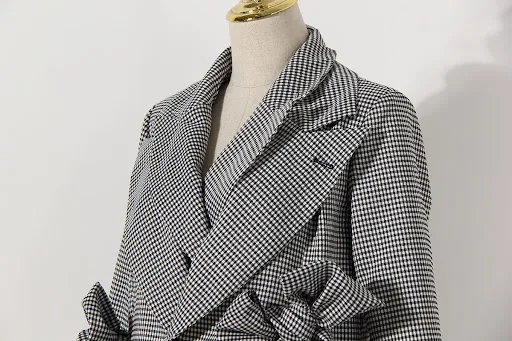 Title 4, Womens Small Plaid Bow Asymmetrical Loose Suit...