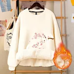 Chaqueta femenina linda blanca con cuello redondo de otoño e invierno — foto 8